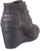 Thumbnail for your product : Toms Suede Desert Wedge Bootie, Dark Gray