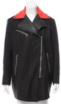 Thumbnail for your product : Rag & Bone Leather-Trimmed Wool Coat