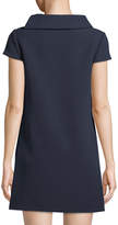 Thumbnail for your product : Badgley Mischka Roll-Collar Short-Sleeve Mini Dress