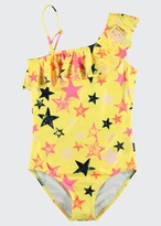 Thumbnail for your product : Molo Girl's Net Star Printed One-Piece Swimsuit, Size 4-14