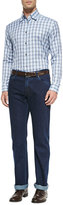 Thumbnail for your product : Brioni Long-Sleeve Plaid Cotton Shirt, Blue