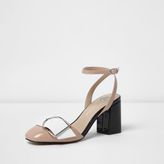 Thumbnail for your product : River Island Womens Nude ankle strap buckle block heels