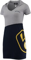 Thumbnail for your product : Women's Refried Apparel Heathered Gray/Navy Milwaukee Brewers Hoodie Dress