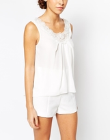 Thumbnail for your product : Elise Ryan Dipped Hem Top With 3D Floral Detail