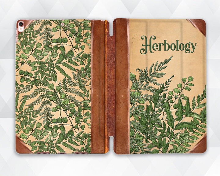 Herbology Ipad Case Vintage Book 10.2 9Th 9.7 Pro 11 10.5 12.9 Air 4 Mini 6 5 Aesthetic Floral Old Witch Plants Botanical Cover