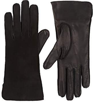 Barneys New York Women's Suede & Nappa Leather Gloves - Black
