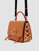 Thumbnail for your product : J.W.Anderson Disc Croc-Embossed Satchel in Tangerine