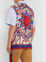 Thumbnail for your product : Gucci Camp-Collar Logo-Print Silk-Twill And Cotton Shirt