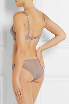Thumbnail for your product : Stella McCartney Victoria Raving metallic stretch-lace briefs
