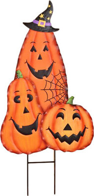 Worth Imports 30" Halloween Metal Pumpkin Figure Stake