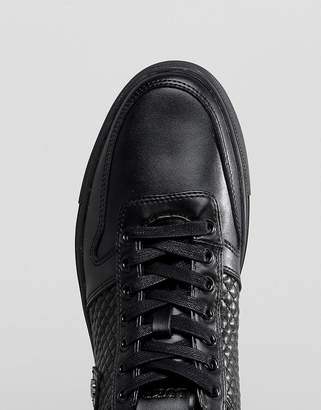 Luke 1977 Hartley Quilted Side Panel Trainers In Black