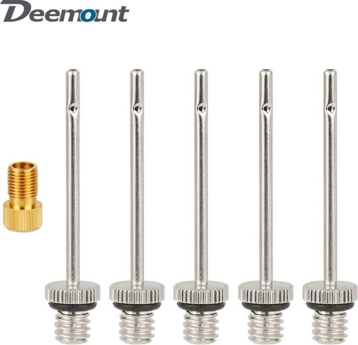 DEEMOUNT Pump Needle Adaptors Thread 8V1 Schrader or 5V2 Presta for Decathlon Kipsta Inflators Sports Rubber Balls Quick Inflation