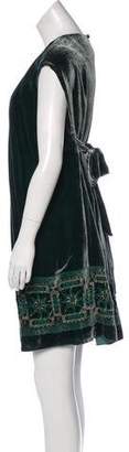 Anna Sui Velvet Sleeveless Dress Green Velvet Sleeveless Dress