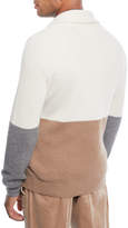 Thumbnail for your product : Brunello Cucinelli Men's Colorblock Shawl-Collar Cardigan