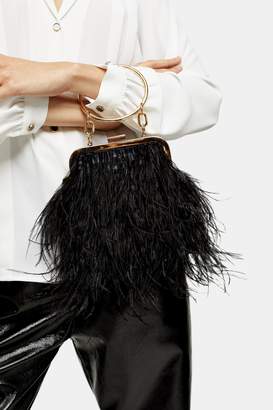 Topshop FROSTY Black Feather Grab Bag