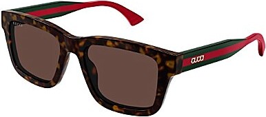 Gucci Men's New Pop Web Tortoise 53mm Square Sunglasses