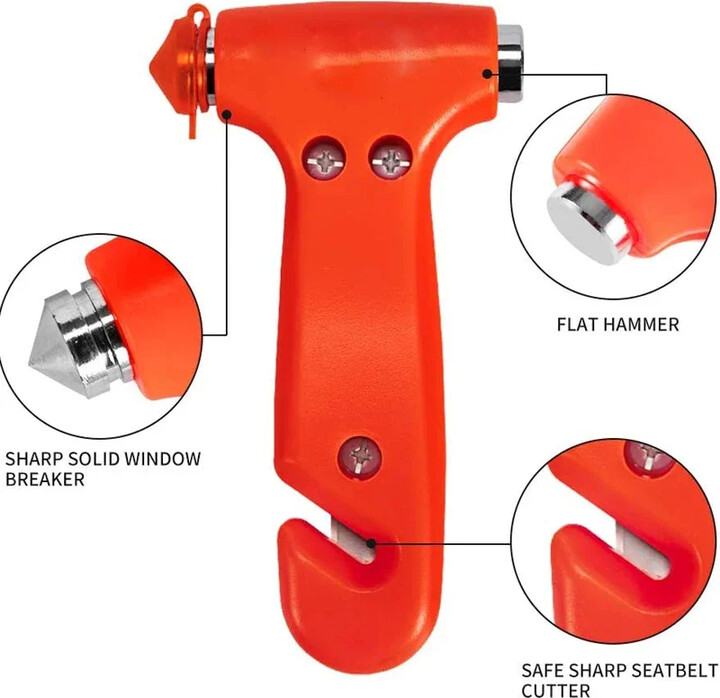 NONE Car Safety Hammer With Window Breaker and Seat Belt Cutter Auto Emergency Escape Tool for Car Accidents