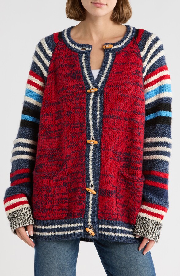 Mother The Long Drop Raglan Sleeve Cotton Blend Cardigan