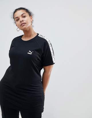 Puma Exclusive To Asos Plus T-Shirt With Taped Side Stripe In Black