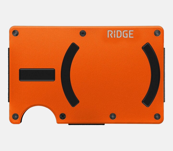 the Ridge Men's Ridge Wallet For Magsafe - Basecamp Orange - Cash Strap