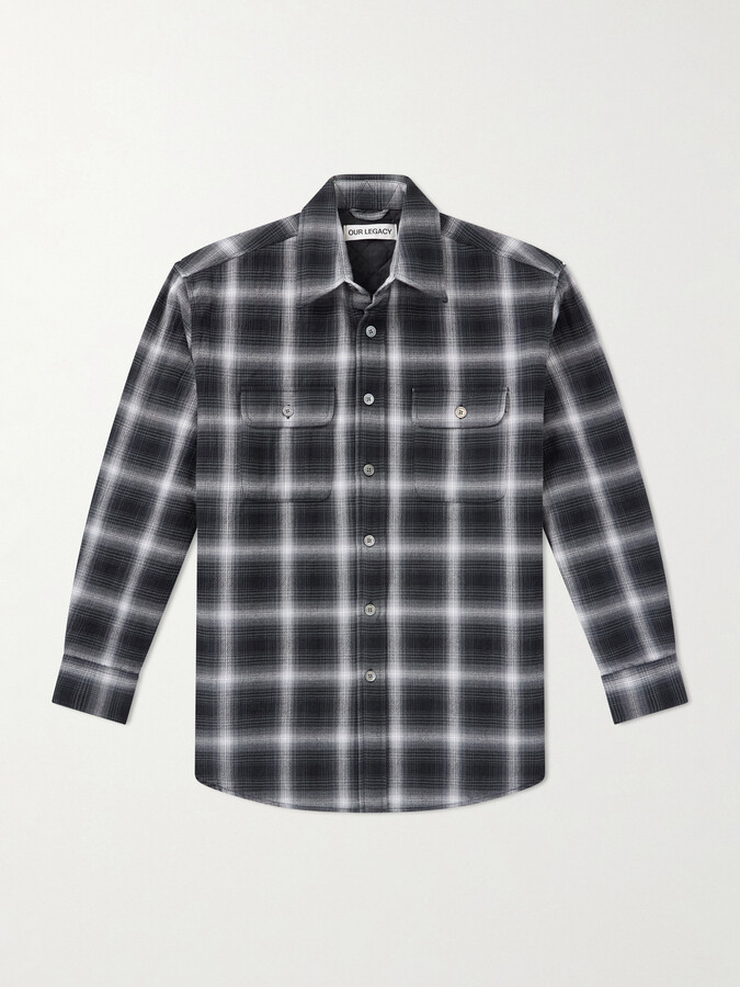 Our Legacy Moss Checked Cotton-Flannel Shirt