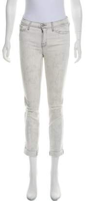 J Brand Distressed Mid-Rise Cropped Jeans White Distressed Mid-Rise Cropped Jeans