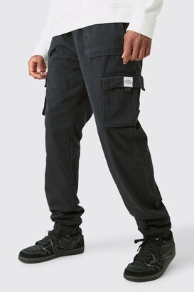 ebossy Men's Ankle Zip Multi Pocket Outdoor Work Tactical Twill Jogger  Cargo Pants