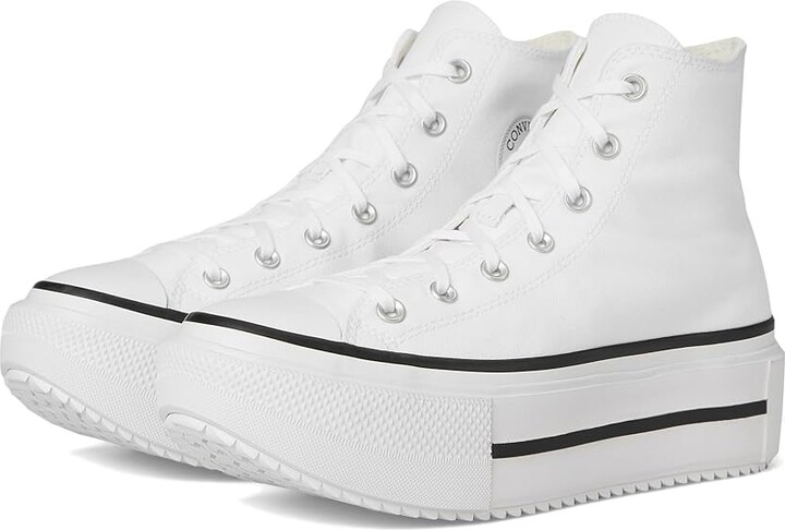 Converse Chuck Taylor All Star Lift Double Stack Lace-up Boots White/Black/White : Men's 11 - Women's 13 Medium, Canvas