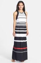 Thumbnail for your product : Donna Ricco Stripe Jersey Maxi Dress