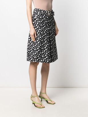 Boutique Moschino Floral-Print Midi Skirt