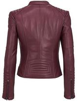 Thumbnail for your product : Black Rivet Womens Leather Moto Jacket W/ Quilting