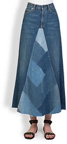 Thumbnail for your product : Saint Laurent Denim Patchwork Maxi Skirt