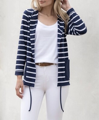 Navy And White Striped Cardigan | ShopStyle