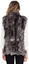 Thumbnail for your product : Adrienne Landau Knit Silver Fox Fur Vest