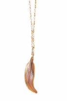 Thumbnail for your product : Heather Gardner Gold Wrapped Feather Necklace in Brown