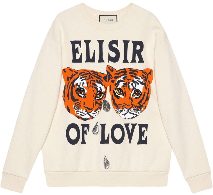 Gucci Tiger Print Sweatshirt ShopStyle