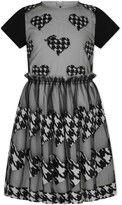 Thumbnail for your product : Simonetta Houndstooth Heart-Patch Skater Dress