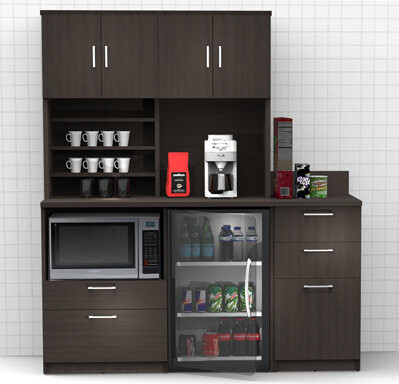 Breaktime Commercial Grade Coffee Kitchen Lunch Room Cabinets Fully Assembled Espresso – 66\