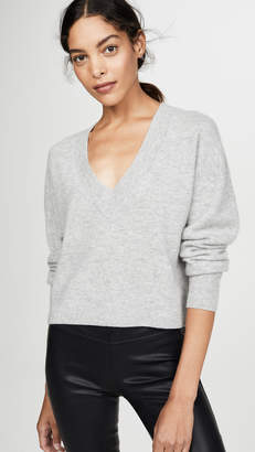 Naadam Deep V Crop Cashmere Sweater