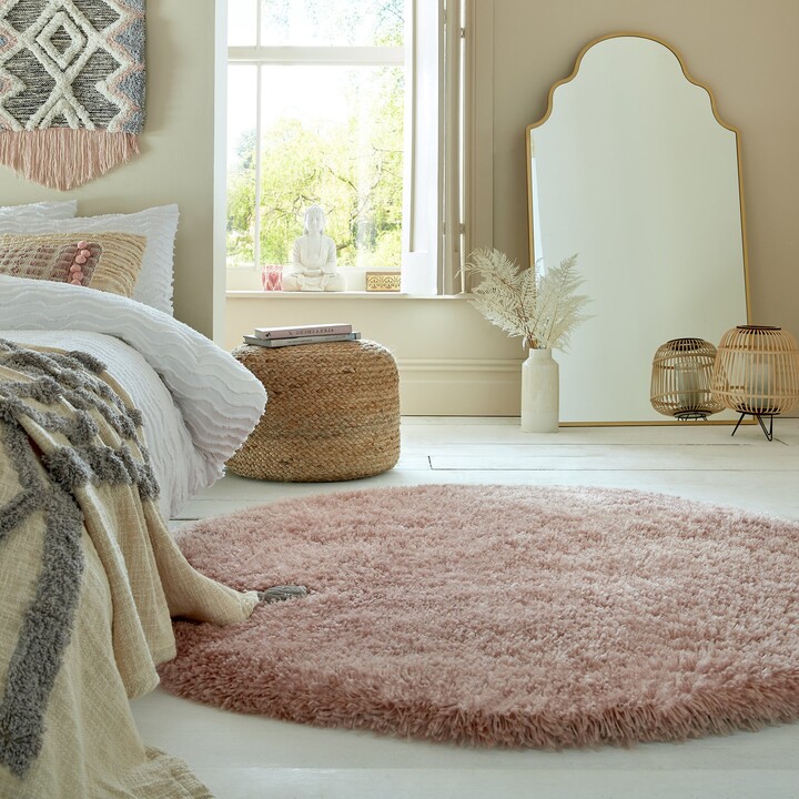 Dunelm Polar Shaggy Circle Rug Blush ShopStyle