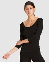 Thumbnail for your product : Boody - Women's Black Sleepwear - 3-4 Sleeve Scoop Top - Size S at The Iconic