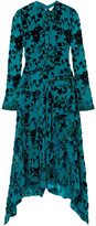 Thumbnail for your product : Chloé Draped Lace-trimmed Devore-crepon Midi Dress