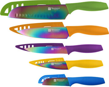 Hampton Forge Tomodachi Titanium - 10 Piece Knife Set with 5 Matching Blade Guards