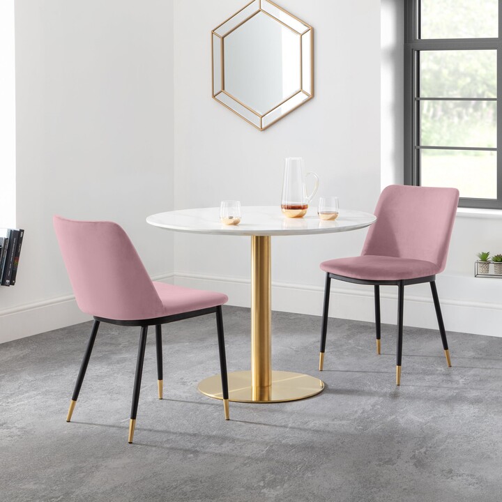 Dunelm Palermo Round Dining Table with 2 Delaunay Chairs Pink ShopStyle