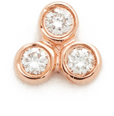 Thumbnail for your product : Ef Collection Diamond Trio Bezel Single Stud Earring