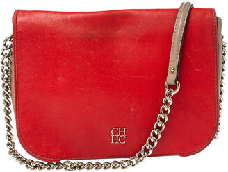 Carolina Herrera Tri Color Leather Flap Chain Shoulder Bag - ShopStyle