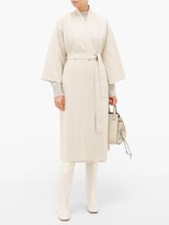 Thumbnail for your product : Harris Wharf London Kimono-sleeve Belted Virgin-wool Coat - Cream