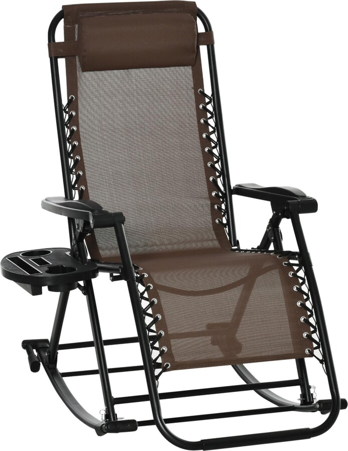 Outsunny Rocking Zero Gravity Lounge Chair, Folding,