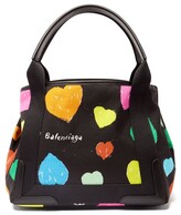 Thumbnail for your product : Balenciaga Heart-print Canvas Tote Bag - Black Multi