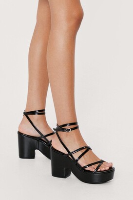 platform black strap heels